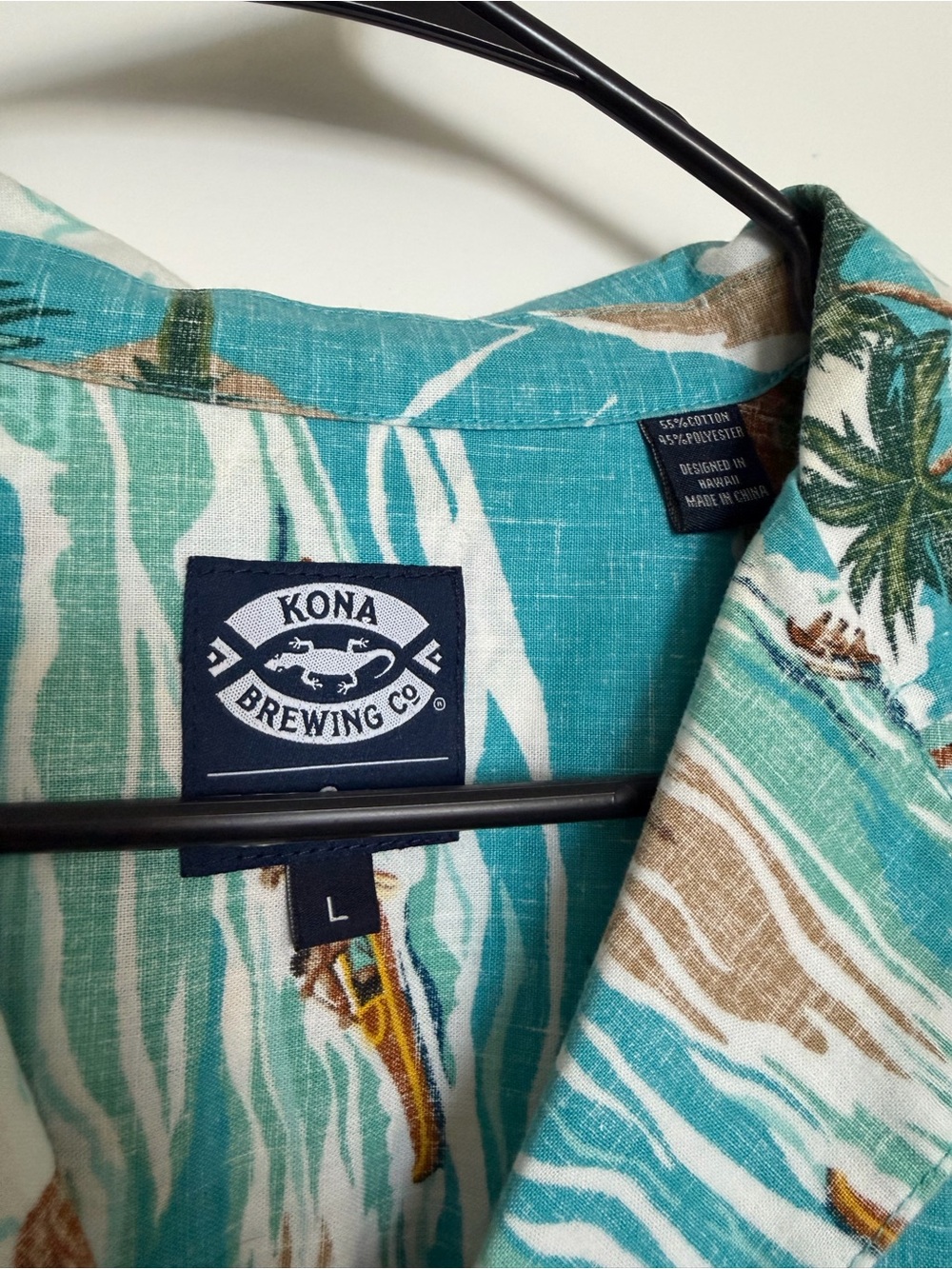 Reyn Spooner x Kona Brewing Big Wave Ale Print Women’s Aloha Shirt Large - Picture 3 of 3